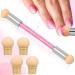 Greoer Nail Art Sponge Brush Applicator with 4 Pieces Replacement Head Double Head Acrylic Nails Ombre Sponge Nail Design Accessories for UV Gel and False Nail Art Rendering Tools (Pink)