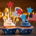 36 Pieces Glitter Star 4th of July cupcake toppers Glitter Gold Star Cakes Toppers for Independence Day 4th of July Party Supplies Favors(Blue Red White) - Buy Online on SooperMarket.com