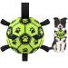 LOTUSWILD Dog Toy 15cm Durable Dog Toy Ball with Handle Dog Ball for Large Small and Medium Dogs - Green