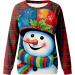 Women's Christmas Snowman and Penguin Print Sweatshirt - Sky Blue XL - Buy Online on SooperMarket.com