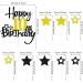 Happy 10th Birthday Cake Topper - Glittery 10 Years Party Decoration Black - Perfect for Cakes & Cupcakes! - Buy Online on SooperMarket.com