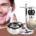 Professional Shaving Stand for Brushes & Bowls | 23x12x12 cm | Men's Razor Tool Set with Synthetic Hair Brush & Alloy Soap Cup - Buy Online on SooperMarket.com