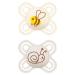 Mam Perfect Start Schnuller in the 2 Set especially for newborn tooth-friendly baby from sustainable & organic-renewable materials with pacifier box 0-2 months bee / snail 0-2 / silicone / day beige-tender pink / beige