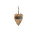 Creative Co-op Mango Wood Hanging Heart with Metal Love Brown 8" Tall