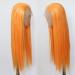 Orange Lace Front Wig - Long Straight Synthetic Hair for Black Women - Heat Resistant Fiber - Cosplay and Daily Wear - Buy Online on SooperMarket.com
