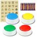 SuplutuX Recordable Training Buttons for Dog Dog buttons talk Training with 30 Patterns of Stickers Training Buttons for Dogs Puppy & Pets (Pack of 4) Pack of 4