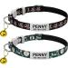 Tagme Personalized cat neck band cat collar safety closure with name and telephone number 2-piece adjustable collar cat cats black 18-28 cm (2 pack) black