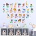 Decowall Colourful Animal Alphabet ABC Kids Wall Stickers - Panda Giraffe Zoo Learning Letter Decals for Nursery & Bedroom - Buy Online on SooperMarket.com