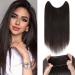Wire In Hair Extensions One Piece 20inch #1B Natural Black 100% Real Remy Human Hair Natural Invisible