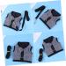 Minkissy 3pcs Bunny Vest Dress for Small Animals | Guinea Pig & Hedgehog Clothes | Soft Ferrope Harness & Lead Vest | Gray & Black - Buy Online on SooperMarket.com