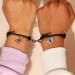Bestvisse Set of 2 Luminous Butterfly Charm Bracelets Glow In The Dark Wristchains Magnetic Couple Jewelry for Men and Women - Buy Online on SooperMarket.com