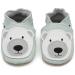 Dotty Fish Soft Leather Baby Shoes for Boys | Non Slip Toddler Shoes with Ice Blue Polar Bear Design | Sizes 0-6 Months to 4-5 Years - Buy Online on SooperMarket.com