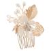 PLAFOPE Gold Leaf Side Comb Metal Hair Comb Hair Side Comb for Women Hair Comb Clip Comb Clips for Hair Leaf Hair Accessories Girl Headpiece Wedding Bride Headpiece Side Comb Headpiece