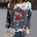 Women's Christmas Snowman & Penguin Sweatshirt - Dark Gray | Cozy Winter Pullover - Buy Online on SooperMarket.com