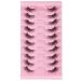 Gjinxi Half Lashes Natural Look Wispy False Eyelashes 15MM 3D Fluffy Faux Mink Lashes Wispy Cat Eye Lashes Look Like Extensions Curly Soft Fake Lashes 10 Pairs Style2