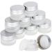 Glass Cream Jar 20ml Empty Jar Cosmetic Container with Screw Cap for Creams Lotion Cosmetics Travel Silver 9 Pieces