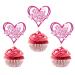 24pcs valentine's day cupcake toppers valentine's day cake decorations (Heart)