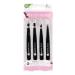 Brushworks HD 4 Piece Combination Tweezer Set - Black