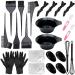 26 Pcs Hair Coloring Tools Coloring DIY Beauty Salon Tool Kit Hair Dye Coloring Kit Hair Dye Color Brush and Bowl Set Disposable Hair Shawl Brush Comb Hair Tinting Bowl Dye Brush Ear Cover Gloves 26 Count (Pack of 1)