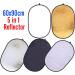 5-in-1 Oval Light Reflector 24x35 inch Photography Studio Kit | Portable Collapsible Camera Lighting Reflectors/Diffuser Set with Carrying Case - Buy Online on SooperMarket.com