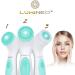 Lumineo Electric Facial Cleansing Brush with 3 Silicone Heads & Cleansing Gel - Turquoise | Removes Blackheads, Peels & Cleans Pores | USB Rechargeable | For All Skin Types - Buy Online on SooperMarket.com
