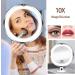 10X Magnifying Makeup Mirror with 3 Color Lighting | Suction Cup | 360 Rotation - White Medium - Buy Online on SooperMarket.com