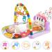 Hoopeum Baby Play Mat Toys for 0-3-6-12 Months,Activity Jungle Gym Playmat Tummy Time Mat with Piano,Newborn Infant Baby Boys Girls Musical Floor Play Kick & Play Mat for Christmas Toys Gift1 Pink