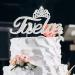 LINGTEER Twelve Birthday Cake Topper with Crown Sign | Silver Bling Crystal Rhinestone Birthday Keepsake | Happy 12th Birthday Party Decorations Gift Supplies - Buy Online on SooperMarket.com