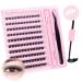 Parriparri DIY Lash Extension Kit 120Pcs Individual Lashes with Bond and Seal and Cluster Lashes Applicator Volume Eyelash Extensions Kit False Eyelashes DIY at Home (8-16MM MIX) Kit-W51