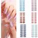 Semi Cured Gel Nail Polish Strips Adhesive Gel Nail Art Stickers Lasting Glitter Gel Nail Wraps Sticker with Nail File Semi Cured Gel Nail Stickers for Toes White with Uv Light Bsg0325 - Buy Online on SooperMarket.com