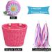 Kid Bicycle Accessories Bundle: Front Basket, Bell, Stickers, Ribbons - Pink | Bike Basket Set for Girls and Boys - Buy Online on SooperMarket.com