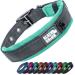 Black Rhino - The Comfort collar super soft neoprene posted dog collar for all dog breeds - highly contaminable adjustable reflective weatherproof (XL aqua/gray) Aqua/gray XL