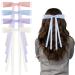 Andibro Silky Satin Hair Bows with Tassel 4 colors Hair Ribbon Barrettes Satin Bowknots Hair Pins Cute Princess Hair Bows French Clips Ponytail Holder Aesthetic Hair Accessories for Women Girls(B)