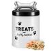 fluffy bellies Dog Treat Jar - 5 Cup Dog Biscuit Storage - Black White Ceramic Container for Kitchen Counter - Farmhouse Dog Cookie Canister for Pets - Rustic Pet Food Jar with Easy Grip Bone Handle