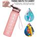 ELYPHINE 32/24 oz Water Bottle with Removable Straw & Time Marker | BPA Free Tritan | Leakproof | Motivational Sports Jug - Veiled Rose - Buy Online on SooperMarket.com