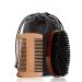 2 pieces of men's beard nursing brush comb scissors with storage bag beard growth styling gift set you apply beard oil and conditioner for better hair care.