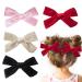 4Pcs Bow Hair Clips for Girls 3.8 Inch Velvet Hair Bows Christmas Hair Clips for Women Toddler Girls(4 Colors)