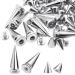 Anvin 110 Pieces Multi Size Cone Spikes Screwback Studs Metal Rivets Cool Punk Spikes Large Small Spikes with Screw Bases for Leather DIY Craft Projects Clothing Decor(9.5mm x 7mm /10x26 mm  Silver)