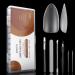 240PCS Short Almond Shaped Nail Tips Clear Soft Gel Full Coverage Nail Tips Gel Nail Extension Kit for Nail Salon and Nail Practice Home DIY 12 Sizes 02-240pcs Short Almond shaped