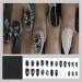 Buy Almond Press on Nails - Medium Black Ombre False Nails with 3D Bow Designs & Star Charms | Glossy Acrylic Stick-On Nails for Women - 24PCS - Buy Online on SooperMarket.com