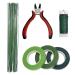 Menecor Floral Arrangement Kit Bouquet DIY Making Tools 24 Gauge Floral Stem Wire 24 Gauge Paddle Wire Wire Cutter Tapes