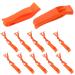 AUGSUN 10 Pcs Safety Whistle Marine Whistle Plastic Whistles with Lanyard for Emergency Orange