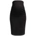 Herzmutter Maternity Skirt - Maternity Skirt - Mini or Midi Length - Pencil Maternity Skirt - Cotton - Solid Material - Double Layer Belly Part - 6500_6600 XL Black Midi Length