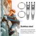 Stainless Steel Carabiner Clip Key Rings - Outdoor Belt Clip for Hiking Camping & Climbing Accessories - 1.6x0.3in Silver - Buy Online on SooperMarket.com