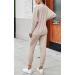 PRETTYGARDEN Women's Fall Fashion 2 Piece Sweatsuit Set | Solid Color Long Sleeve Pullover & Pants Tracksuit in Apricot - Size Medium - Buy Online on SooperMarket.com
