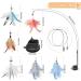 Hysagtek Cat Feather Toys Set - Interactive Kitten Toys Kit with 6 Feather Refills, 2 Retractable Teaser Wands, and Super Suction Cup Base - 9Pcs - Buy Online on SooperMarket.com
