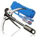 QUADPALM Grappling Hook and Rope 10M (32ft) - Multifunctional Heavy Duty Survival Hook - 4 Stainless Steel Folding Claws - Survival Gear - Outdoors Camping Hiking blue