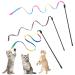 Amaxiu Cat Wand Toy Set Interactive Cat Wand Toy with Rainbow Ribbon String Rainbow Cloth String Leopard Print Cloth String for Small Cats Kittens Indoor Training Catcher(3 Packs)