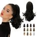 Sofeiyan 13" Ponytail Extension Long Curly Ponytail Clip in Claw Hair Extension Natural Looking Synthetic Hairpiece for Women Natural Black Natural Black 13"Claw Clip in