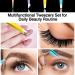 4-Piece Stainless Steel Tweezers Set for Ingrown Hairs - Facial Hair Removal for Men & Women (Multi-Colored) - Buy Online on SooperMarket.com